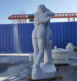 Escultura de figura esculpida em pedra, mármore branco, estátua de três damas, fornecedor de escultura em pedra fornecedor