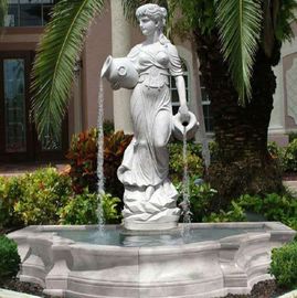 Fonte de estátua de escultura em pedra, escultura em mármore branco, fontes de água, fornecedor de escultura em pedra fornecedor