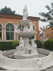 Fonte de estátua de escultura em pedra, escultura em mármore branco, fontes de água, fornecedor de escultura em pedra fornecedor