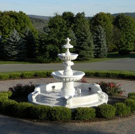 Jardim fonte de pedra escultura estátua fonte de água escultura de mármore branco, fornecedor de escultura de pedra fornecedor