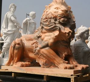 Natureza Estatuas de leões esculpidas em pedra escultura de animais em mármore rosa fornecedor de esculturas em pedra fornecedor