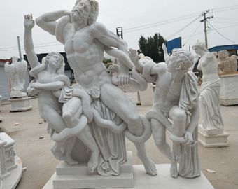 Exposição de museu esculturas de mármore Laocoon réplica estátua de pedra, fornecedor de escultura de pedra fornecedor