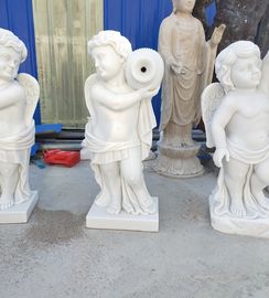 Jardim pedra estatuas de anjos meninos de mármore esculturas esculpidas à mão de anjos, fornecedores de escultura em pedra fornecedor