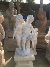 Estátuas de pedra de mármore para jardim ao ar livre, esculturas de casal de mármore para parque, fornecedor de esculturas de entalhe em pedra da China fornecedor